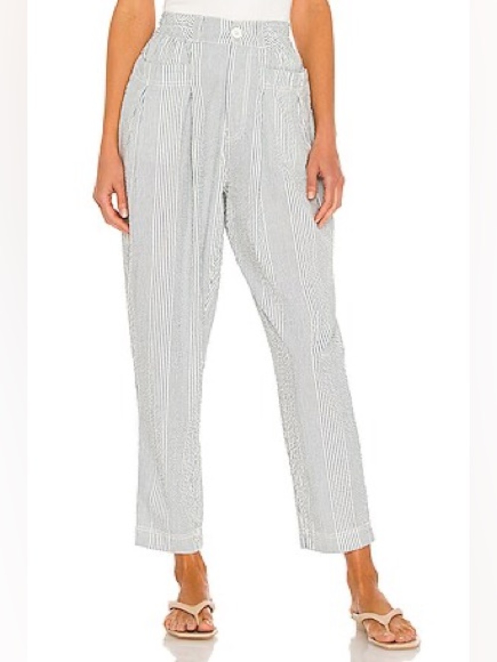 Free People Make A Stand Trouser in Blue & White